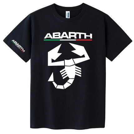 Abarth Scorpion 100% Cotton Men's T-shirt Abarth Scorpion White Black Sport Car Racing Italy Motor Tuning Rally Car Men TShirt
