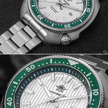 ADDIESDIVE Men's Diving Watch 200 Waterproof Sapphire Glass Quartz Watch BGW9 Luminous Stainless Steel Business Fashion Watch