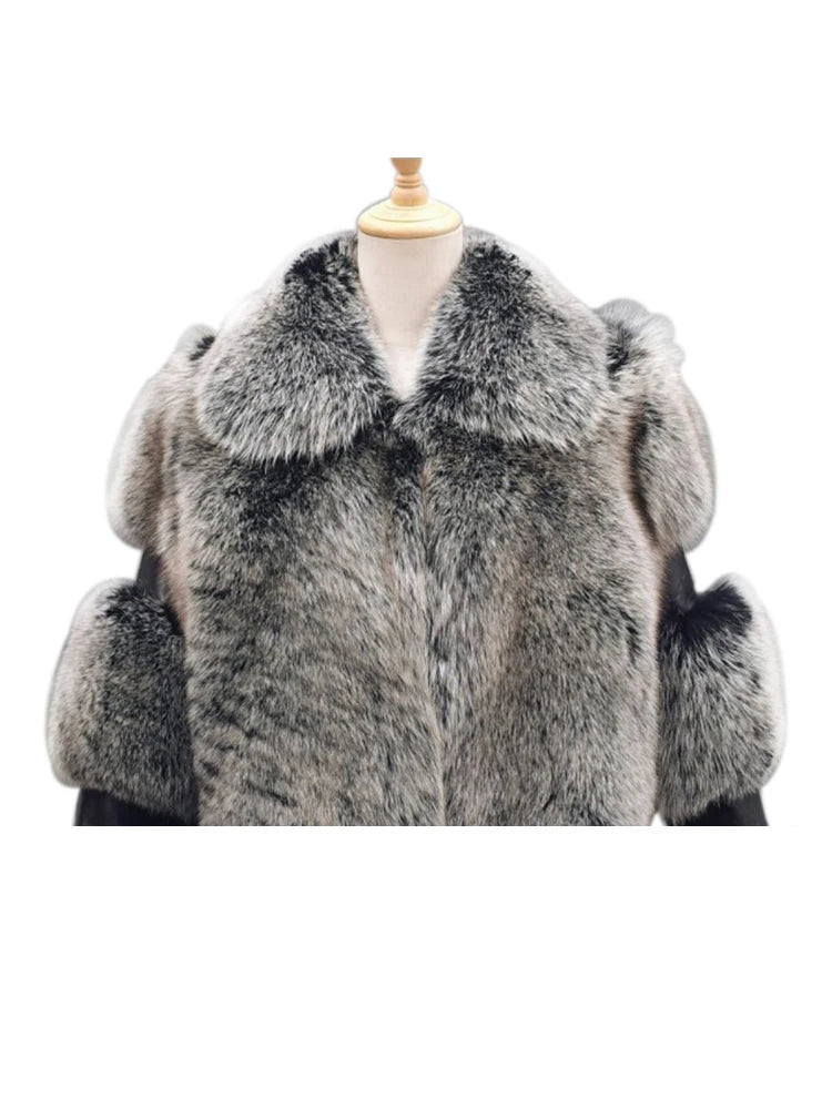 ZADORIN Winter Cropped Jacket Women Turn Down Collar Furry Faux Fox Fur Coat Woman Long Sleeve Thick Warm Fluffy Fur Jacket Tops