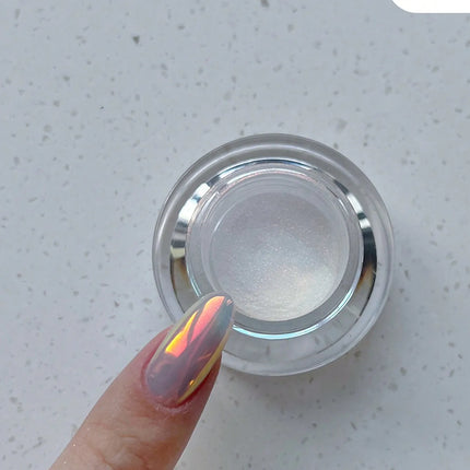 1 Box Moonlight Mirror Nail Powder Silver Fine Glitter Metallic Effect Pigment Gel Polish Chrome Holographic Nail Powder Nail Art Decorations