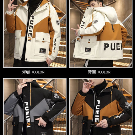 Fashion Men's Hooded Jackets 2026 Spring Autumn Youth High Streetwear Loose Casual Coat Outdoor Zipper Windbreaker Tops Clothing