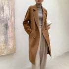 Ladies' 100% Cashmere Thick Double-Sided Extended Coat, Classic, Versatile and Fashionable for Business and Leisure