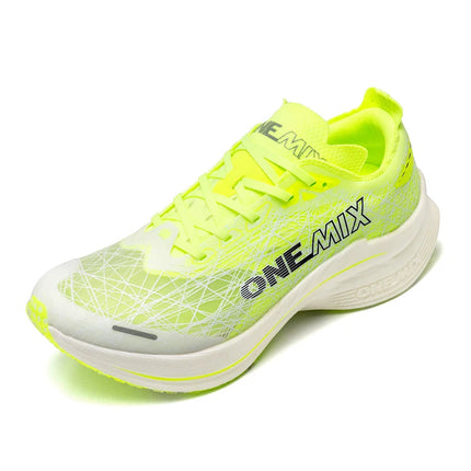Scarpe da Corsa ONEMIX per Uomo con Piastra in Carbonio, Assorbimento degli Urti, Tecnologia Ultra-Leggera e Reattiva, Sneakers per Sport all'Aperto PlatiNum