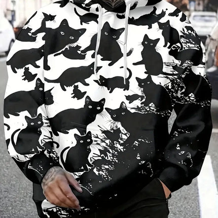 Cat Graphic Hoodies For Men Women Streetwear Cute Fashion 3d Printing Animal Cat Hoodies Oversized Unisex Harajuku Sweatshirt