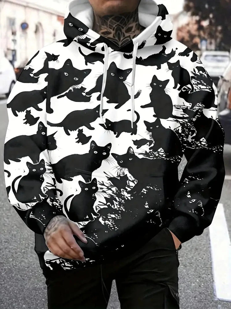 Cat Graphic Hoodies For Men Women Streetwear Cute Fashion 3d Printing Animal Cat Hoodies Oversized Unisex Harajuku Sweatshirt