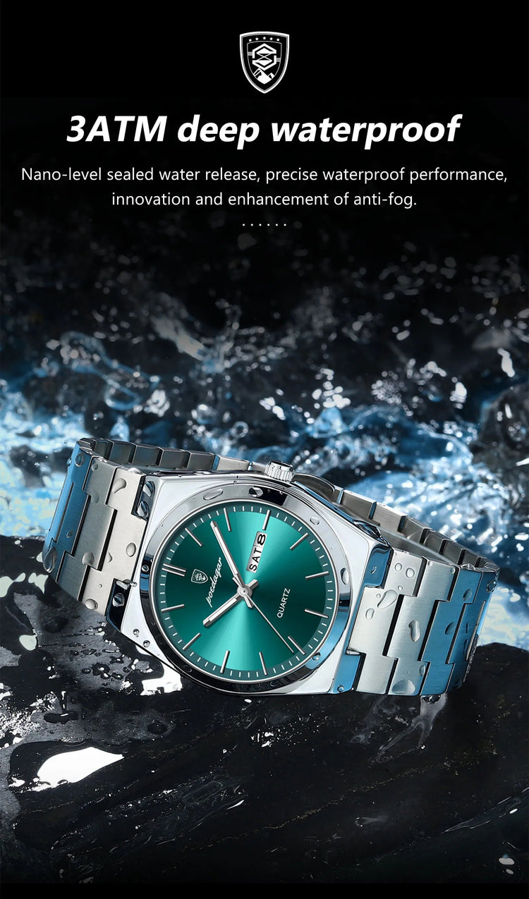POEDAGAR Orologi da uomo di lusso Impermeabile luminoso Data Settimana Orologio da uomo in acciaio inossidabile Moda casual Orologio da polso da uomo al quarzo Reloj platinumshop