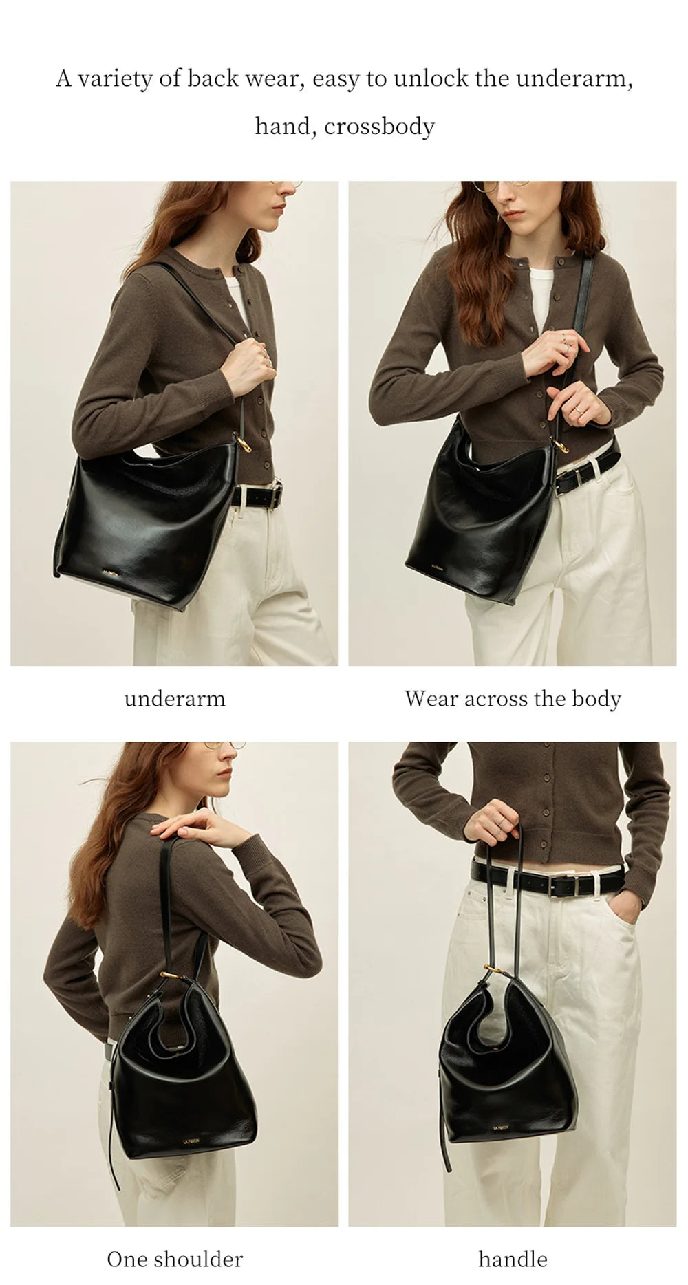 LA FESTIN Original Brand Suede Bag Designer Luxury Bag Bucket Bag Shoulder Crossbody Bag Handbag Women Autumn and Winter Bags