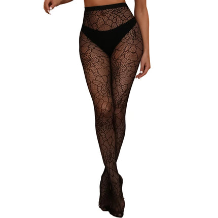 Women Sexy Body Stocking Soft Lace Thigh High Stockings + Garter Belt Over Knee Floral Tights Fit Dropship