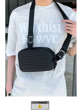 Borsa a tracolla rigida nera, leggera e portatile, per adulti, ideale per il trasporto quotidiano, lo shopping, le brevi camminate all'aperto e l'uso quotidiano.