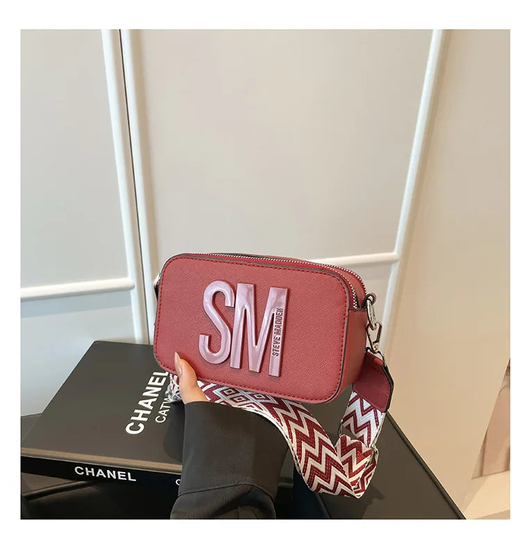 Cross-Border Style Camera Bag Fashionable Retro Women's Shoulder Slant Bag Small Square Bag Street Trend PU Material PlatiNum