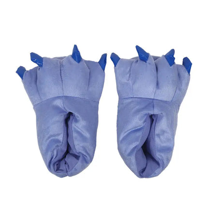 1 Pair Cute Dinosaur Claw Plush Slippers Warm Soft Indoor Slippers for Women and Men Winter House Slippers