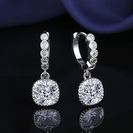Orecchini in argento sterling 925 gioielli di alta qualità retrò modello semplice orecchini con zirconi bianchi viola vendita calda platinumshop