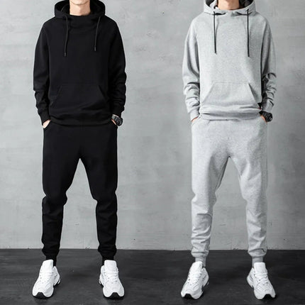 Men‘s Two-piece Autumn and Winter Men's Sports Suit Autumn and Winter Suit Sweatpants Sweater Men's Casual Suit Men's PlatiNum