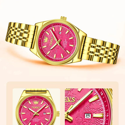 Orologio OLEVS 3703 da donna, elegante orologio al quarzo da donna, marca di alta gamma, impermeabile, luminoso, con calendario, orologio da polso di lusso per signora. platinumshop