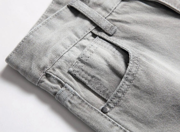 Jeans Boys Straight Ripped Children Washed Distressed Pockets Stretch Casual Denim Trousers Big Kids Streetwear 2025 Hole Pants PlatiNum