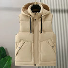 Big Size Men Padded Vest Winter Hooded Zip-up Sleeveless Jacket Padding Golf Cotton Waistcoat Work Warm Large Pocket Plus 8XL