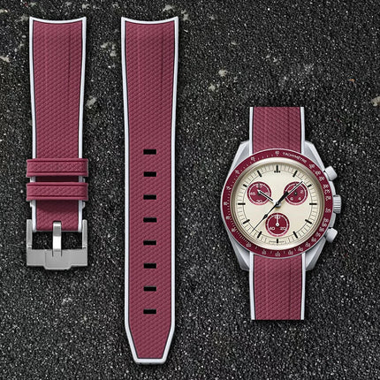 Per Omega Swatch 20mm Curva cinturino per orologio Speedmaster MoonSwatch Planet Snoopy cinturino cinturino a sgancio rapido braccialetto in gomma platinumshop