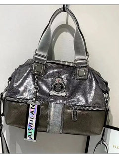 Large Capacity Handbag Female 2024 New Trend High-Grade Fashion Sequins Messenger Bag Luxury Designer Casual Tote Shoulder Bags