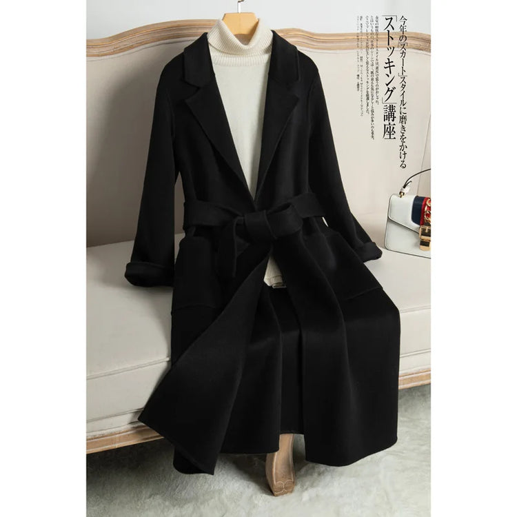 New Arrival Fashion Autumn and Winter Double-sided Cashmere Coat Slim Fit and Slimming, Wool Woolen Coat Trend Size S M L XL 2XL