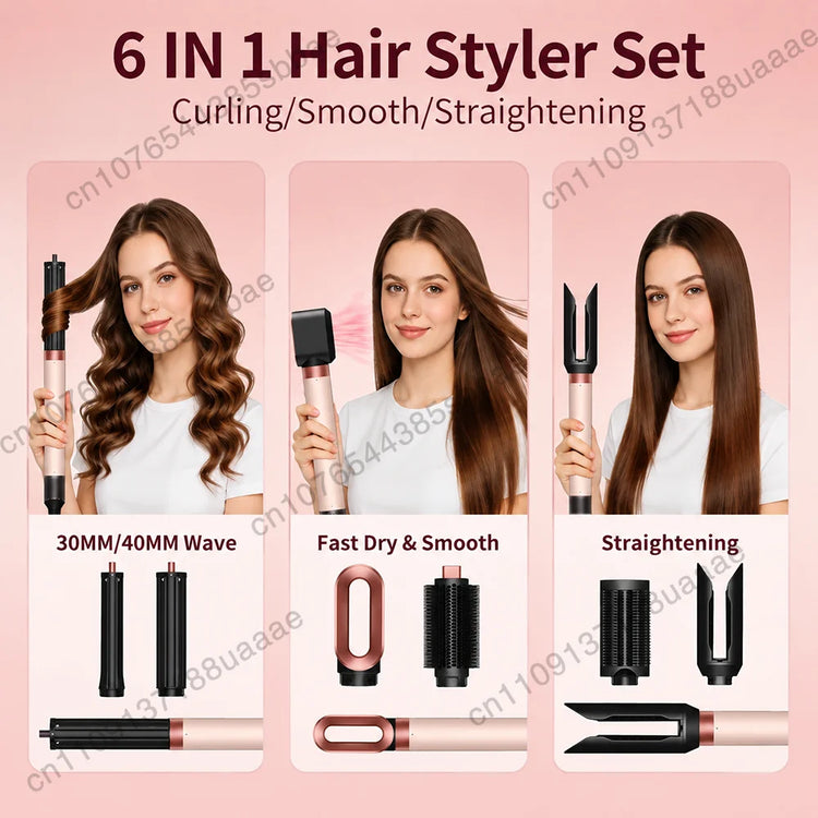 6-in-1 multifunction hair dryer, 110,000 RPM high-speed hair care ionic hair dryer quick drying, automatic curling styling tool