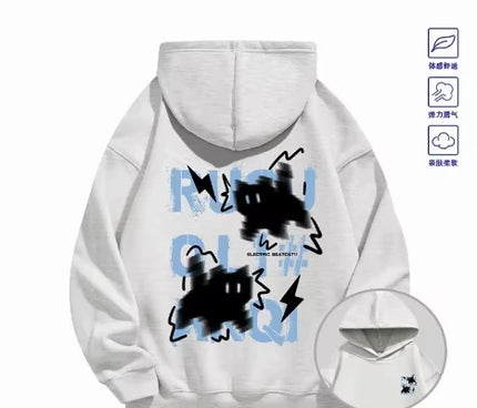 2026 Trendy _Haze Blue_ Cat Hoodie - Both Men's and Women's Spring_Autumn Multi-Purpose Coat - Cool Fashion Item