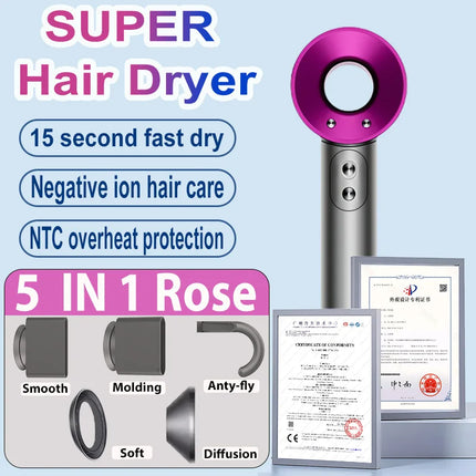 SenCiciMen Professional Hair Dryer Set Hair-care Negative Ion Leafless Hairdryer High Speed Blow Dryer Salon Styling Tool 1600W