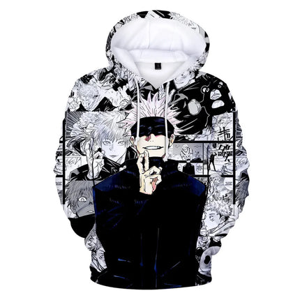Anime Satoru Gojo 3D Digital Printing Men/Women Autumn Japanese Anime Hoodies Sweatshirt Harajuku Jacket Coat Cosplay Costume