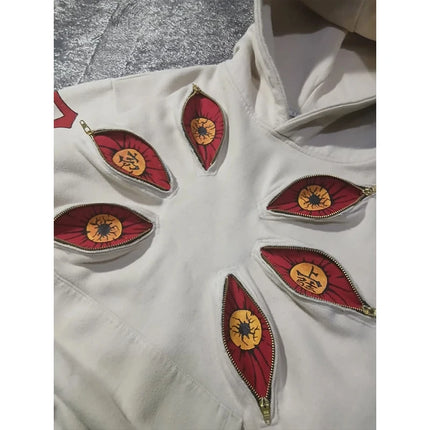 Men New Punk Six Eyes Multi Zipper Hoodies Cool Design Sweatshirt Y2k Streetwear Oversized Casual Fashion Couples Anime Hoodie﻿
