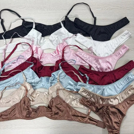 Erotic Lingerie Ultra-thin French Lingerie Sexy Set Delicate Bra Panties Push-up Underwired Women's Body Shaping Cute Intimate