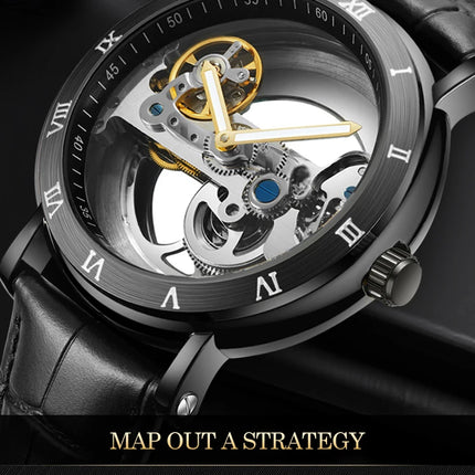 AKDPN Men's Watches Automatic Mechanical Stainless Steel Men's Wrist Watch Skeleton Automatic Watches for Man Watch Montre Homme