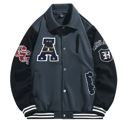 American Embroidered Baseball Jacket Men's Spring  Autumn Plus Size Trendy Brand Loose Jacket 12xl 170kg men clothing 10XL