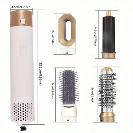 Fast Shipping 5-In-1 Hair Dryer Styling Set Professional Home Styling Tools Curling Iron Hot Air Comb Straightener Multifunctional Hair Salon