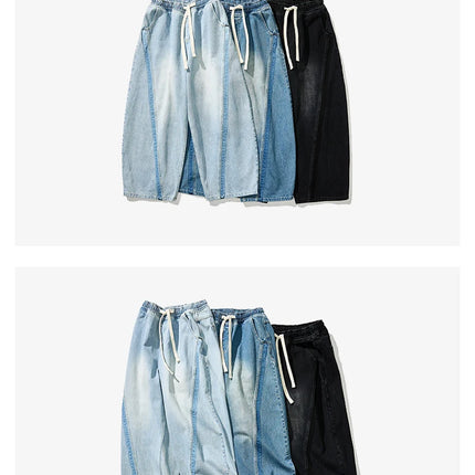 Pantaloni in denim Hip Hop da uomo High Street Autunno Pantaloni a gamba larga Uomo Casual Harajuku Jeans dritti Uomo Pantaloni cargo oversize larghi