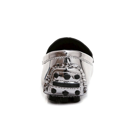 Scarpe Eleganti da Uomo, Mocassini Casual Argento, Taglie Grandi 38-48, Scarpe da Guida alla Moda per Giovani