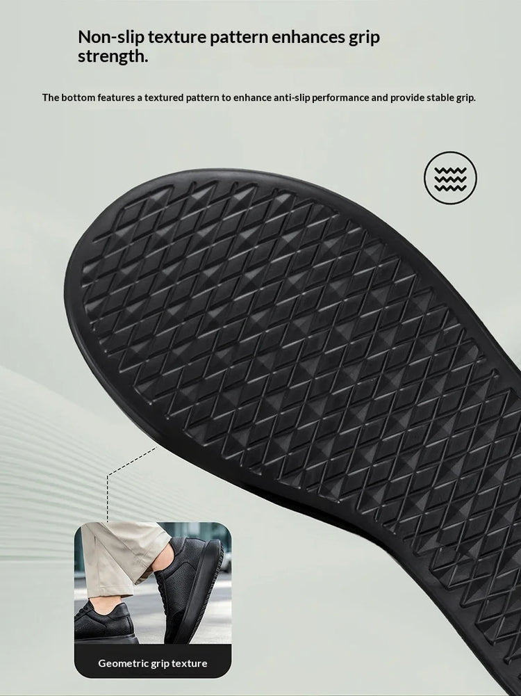 7CM Invisible Height Elevator Shoes for Men Breathable Comfort Leather Casual Sneakers Thick Platform Sole Lace Up Lift Sports