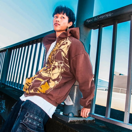 Jojo Bizarre Adventure Star Design Hoodies Women Men Zip Anime Hoodie Harajuku Streetwear Sweatshirt Y2k Men Clothing