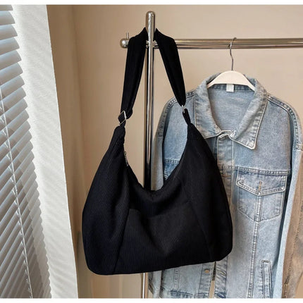 New Large Capacity Casual Crossbody Bag Simple Artistic Commuter Student Single Shoulder Bag Outdoor Leisure Women's Tote Bag PlatiNum