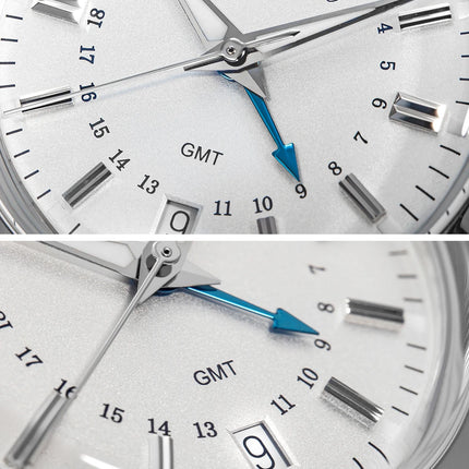 ADDIESDIVE 36mm Stainless Steel GMT Quartz Watch Bubble Mirror Pot Cover Glass 10ATM Dive Luminous Simple Watches For Men