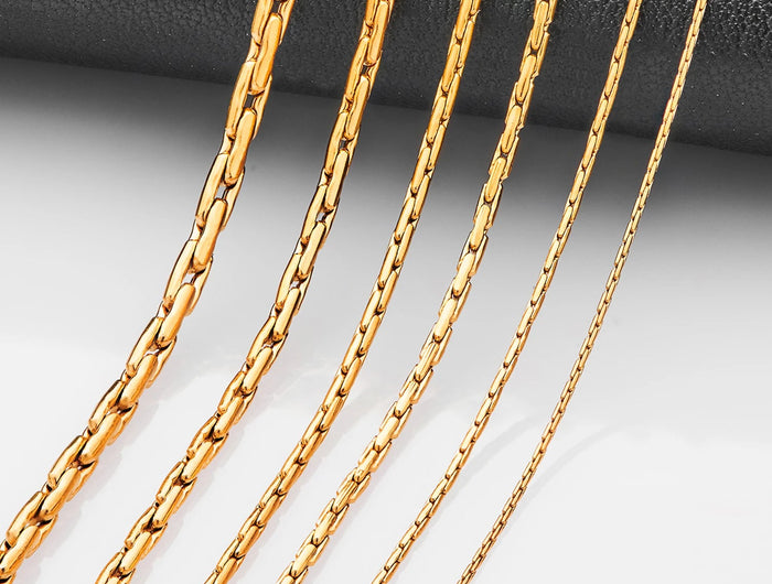0.6/0.8/1/1.2/1.8/2.3mm di larghezza in acciaio inossidabile piccola catena sottile collana color oro per le donne ragazza chocker gioielli di moda regalo PlatiNum