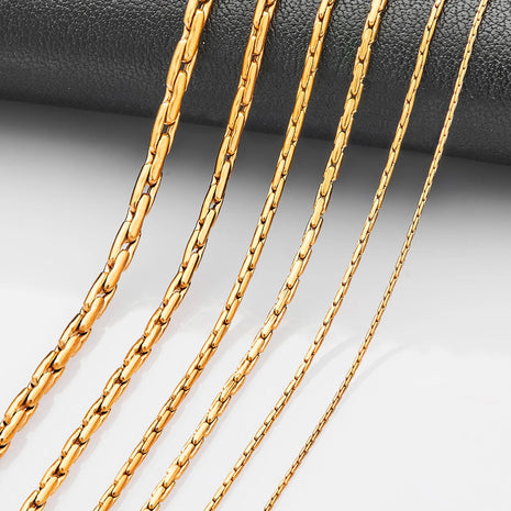 0.6/0.8/1/1.2/1.8/2.3mm di larghezza in acciaio inossidabile piccola catena sottile collana color oro per le donne ragazza chocker gioielli di moda regalo PlatiNum