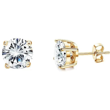 Drperfect Orecchini in argento con zirconi cubici per donna Uomo Orecchini a bottone delicati ipoallergenici placcati in oro 14 carati platinumshop