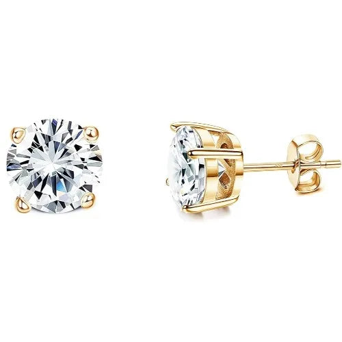 Drperfect Orecchini in argento con zirconi cubici per donna Uomo Orecchini a bottone delicati ipoallergenici placcati in oro 14 carati platinumshop