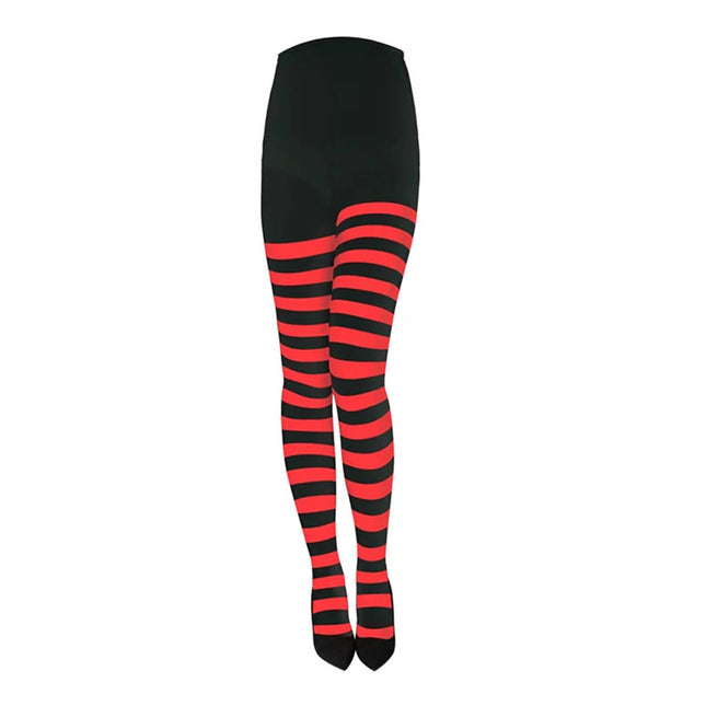 maveraCCüm | Chaussettes de Noël Collants rayés rouge vert Legging extensible Costume de fête Y2K Chaussettes montantes en tricot