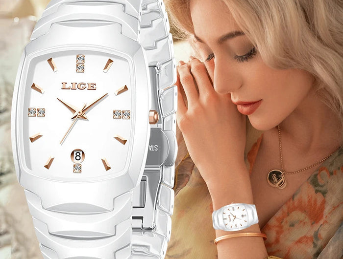 LIGE Orologio da Donna di Lusso alla Moda, Elegante e Semplice, in Acciaio Inossidabile, Casual, al Quarzo, con Calendario, Regalo Romantico per Signore, Novità platinumshop