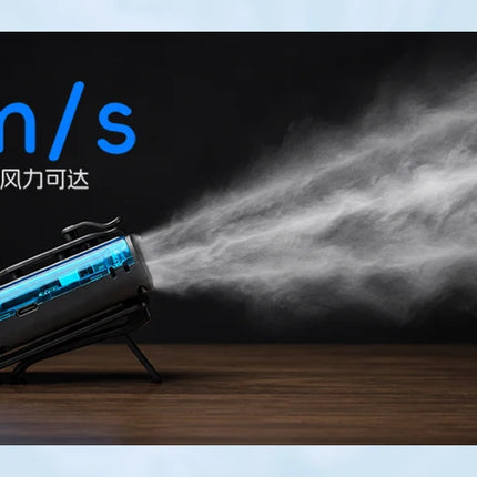 Nuovo Ventilatore Portatile da Cintura per Esterni 4000mAh USB, Mini Ventilatore Multifunzione con 5 Velocità e Display Digitale, Ricaricabile