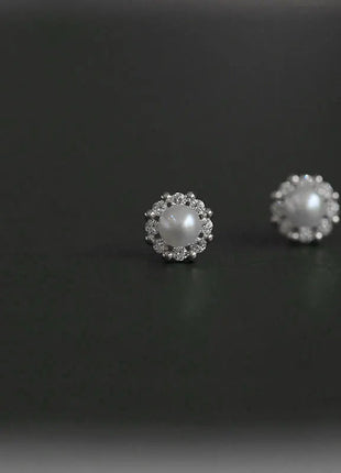 Gioielli in oro 14k di lusso Orecchini in oro reale Zircone Perla Twist Orecchini a bottone di lusso per le donne Brincos Pendientes Bijoux platinumshop