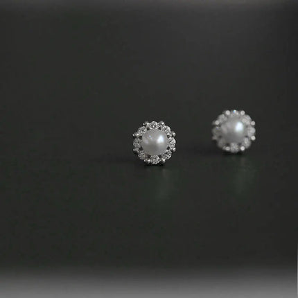Gioielli in oro 14k di lusso Orecchini in oro reale Zircone Perla Twist Orecchini a bottone di lusso per le donne Brincos Pendientes Bijoux platinumshop