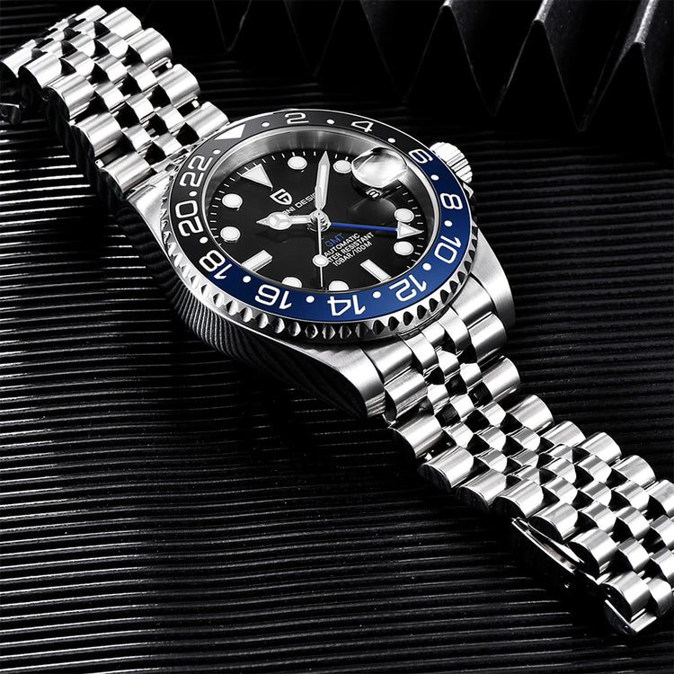 PAGANI DESIGN 2026 Nuovo Orologio Meccanico di Lusso da Uomo Batman 40MM GMT con Bracciale Jubilee, Vetro Zaffiro, Acciaio Inossidabile, Impermeabile, Automatico