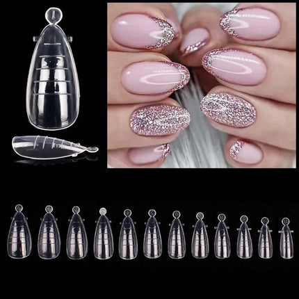 60Pcs Dual Nail Forms Extension Tips Mold Quick Building False Nails Short Almond Acrylic Upper Forms DIY Art Manicure Tool 2027