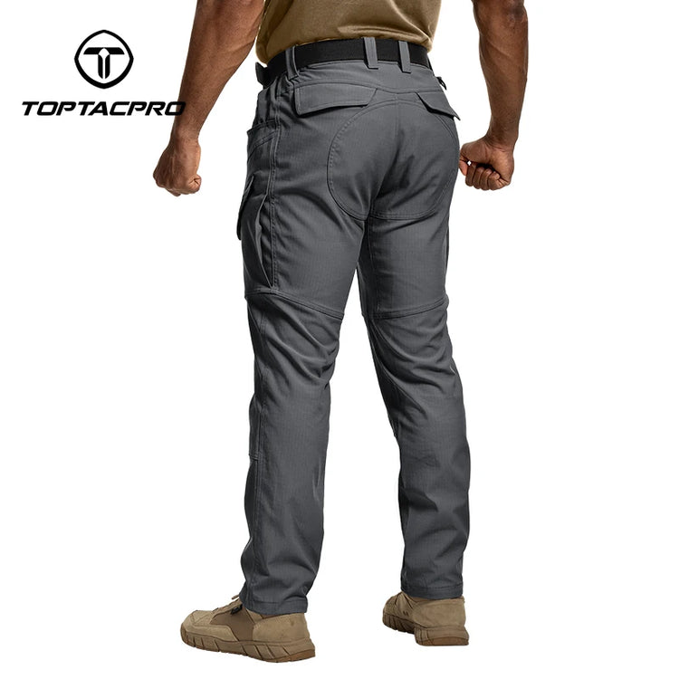 TOPTACPRO Men's Flex Ripstop Water-Resistant Lightweight Stretch Cargo Trousers for EDC Outdoor Work Hiking 8201